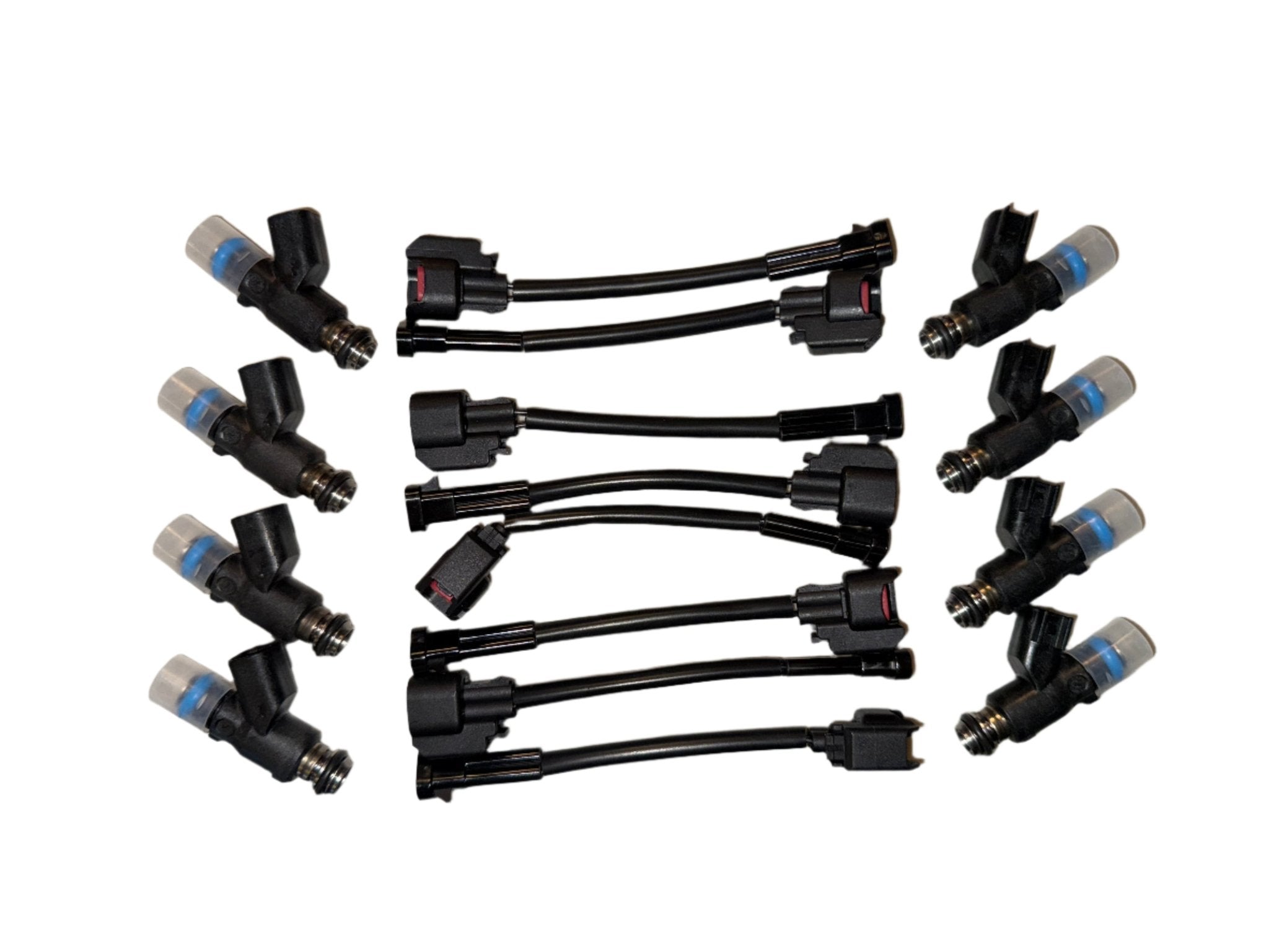 OEM GM 50lb Flex Fuel Injectors 12613412 with Delphi Adapters