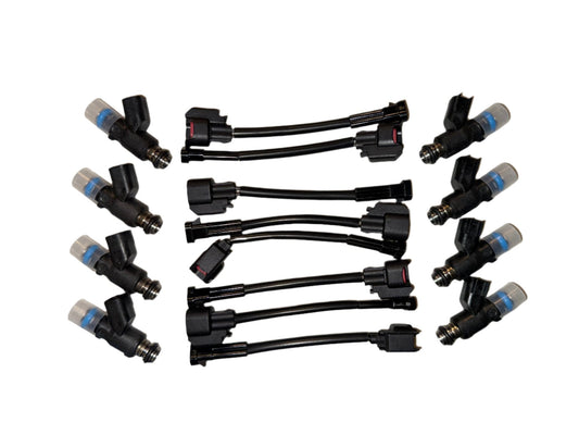 50lb/hr OEM GM 12613412 Flex Fuel Injectors - Set of 8 fits 1999 - 2007 GM Truck / SUV W/ Delphi Adapters - Richard Holdener Performance
