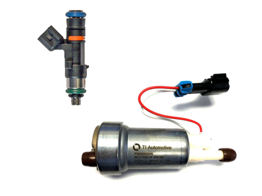 1000 CC/95LB FUEL INJECTORS 8 Each AND HELCAT + 535LPH FUEL PUMP W/ INSTALL KIT (2008-2013 GM Truck)